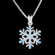  Blue SNOWFLAKE made with Swarovski Crystal Snow Xmas Holiday Necklace Jewelry