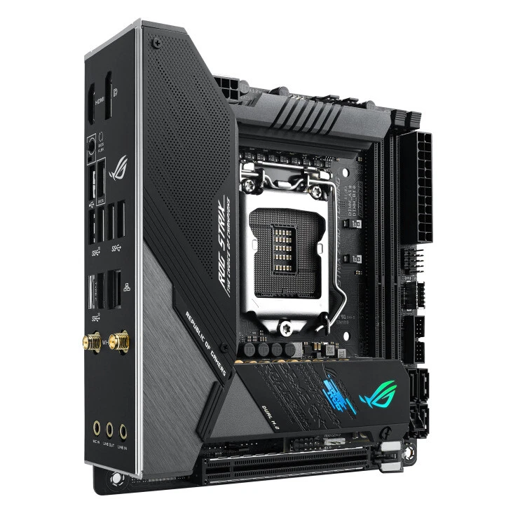 ASUS ROG STRIX Z490-I Gaming Motherboard Intel Z490 Mini-ITX LGA 1200 2×M.2 Core - Image 3 of 4