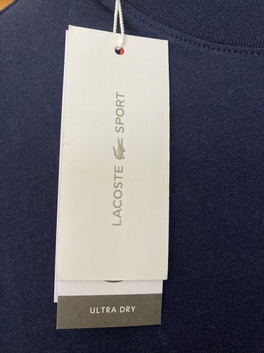 Women’s Lacoste Sport T-shirt Size 34 Marine Blue Ultra Dry Logo Short Sleeve - Picture 4 of 7