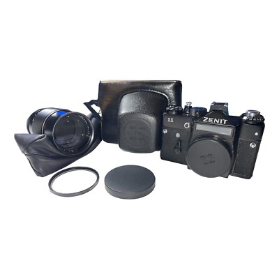   Zenit 11 Film SLR Film Camera Bundle W/ Aragon 62MM f/3.5 20mm Lens Untested