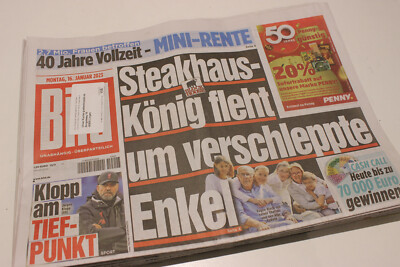 BILDzeitung 16.01.2023 Januar    Jürgen Klopp  Eugen Block Steakhaus