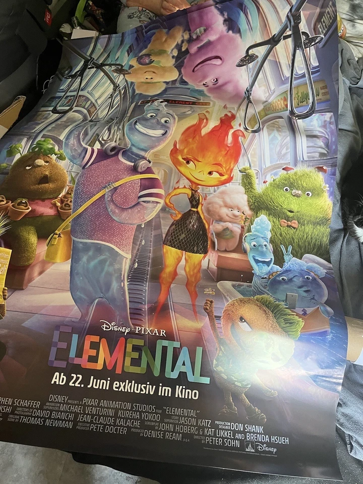 ELEMENTAL  / FILMPLAKAT WD.(A0 118 x 84 cm) Orginal Gerollt Letztes Verknittert - Bild 1 von 1