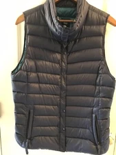 GAP Vest Sz.M Womens Puffer Goose Down Jacket Lightweight Full Zip BLUE