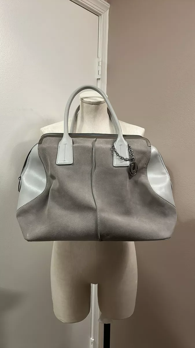 Charles Jourdan Grey Leather Medium Handbag Bag Tote gently used