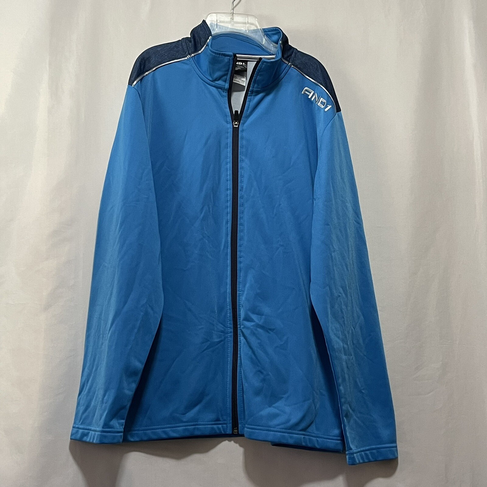 And1 embroidered full zip jacket lightweight mens size L guc e2050 - second product detail image