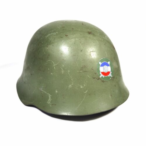 Genuine Yugoslavian Military M59 JA Steel Helmet with Canvas Leather Interior - Picture 1 of 15