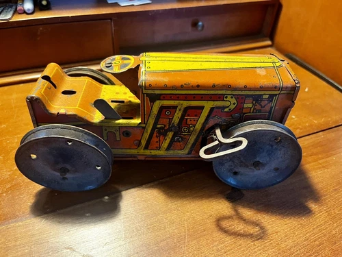 Vintage MARX Tin Windup Climbing Farm Tractor For Restoration Or Parts