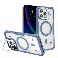 Clear Back Cover Mag-Safe Case w/ Camera Lens Stand For iPhone 16 Pro Max 15 14