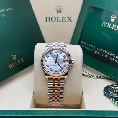 Rolex Datejust 31 NEW 2025 Mother of Pearl Dial Two Tone Rose Gold Jubilee