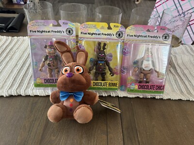 Five Nights At Freddys Funko Set Of 3 Easter Chocolate Exclusive Figs/plus Plush
