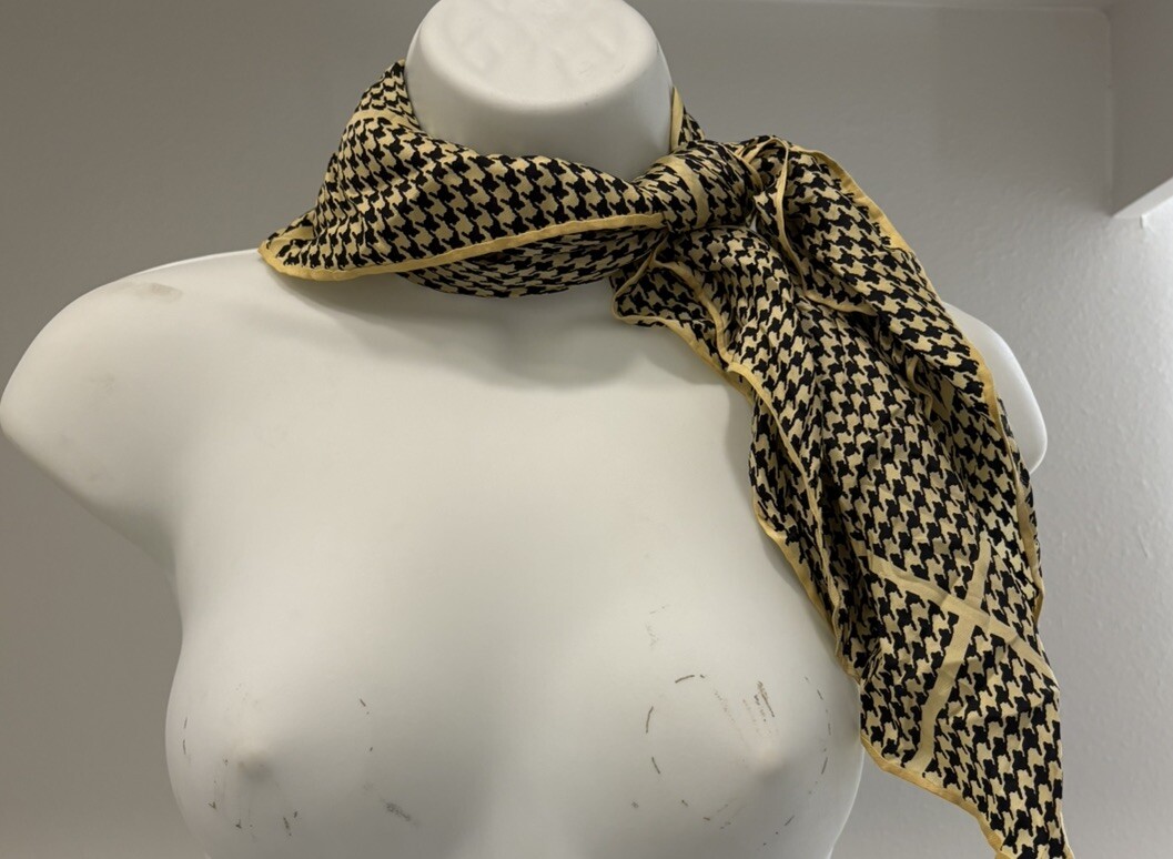 Echo Scarf Yellow Black Checker Pattern  Japan Ge… - image 2