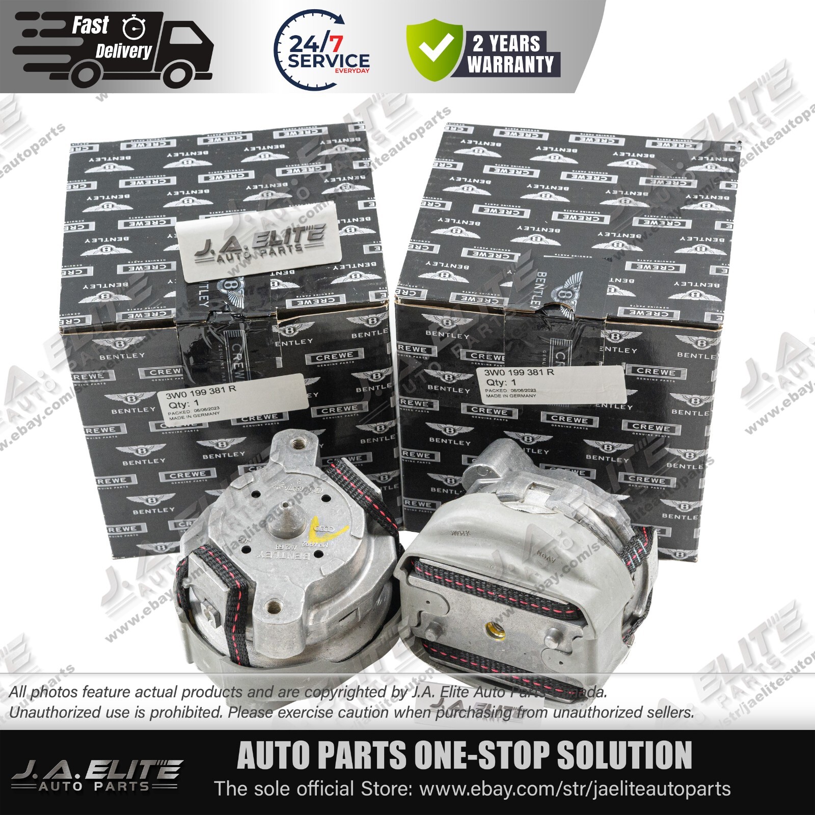 Bentley Engine Mount Kit 2pcs | OE Ref 3W0199381R | Fits Continental GTC ⚡