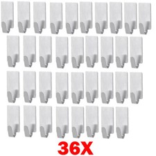 36pc Self Adhesive Stainless Steel Hooks Bathroom Wall Door Strong Sticky Holder
