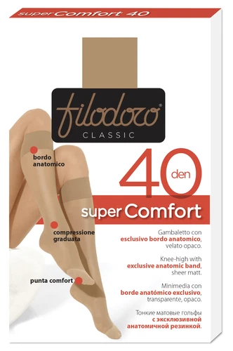 Filodoro Women's Super Comfort Graduated Compression 6 Restful 40 Den Ankle Boots