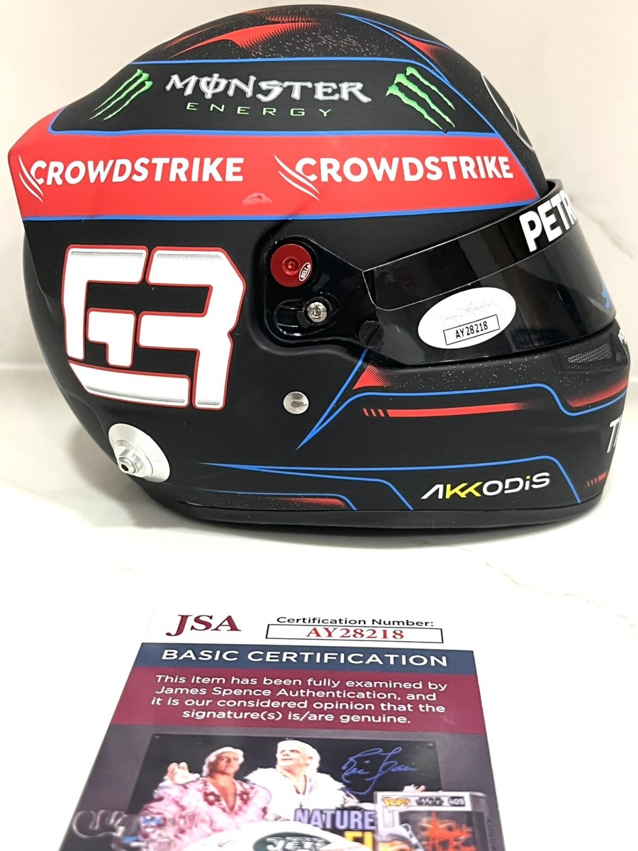 George Russell Signed Mercedes 1:2 Mini Helmet F1 Driver George Russell Signed Mercedes 1:2 Mini Helmet F1 Driver
