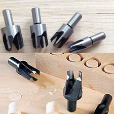 4pc Wood Plug Cutter Dowel Maker Cutting Drill Bit Tools 5/8 1/2 1/4 3/8
