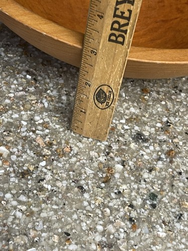 11” ANTIQUE AMERICAN 19TH CENTURY TURNED WOOD BOWL, VERY NICE Primitive Wooden - Picture 11 of 11