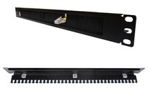 1U 19" horizontal cable management panel with brush entry  organizer gear slot