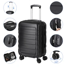 21 Inch Thick Hardside Carry Luggage Carry-On Suitcase with Spinner Wheels 