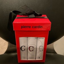 Pierre Cardin Red Boxed Men's Handkerchiefs Embroidered Letter C NIB NEW
