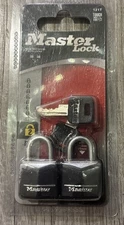 Master Lock Mini 2 Black Keys Padlock 2 Pack Package Model 121T
