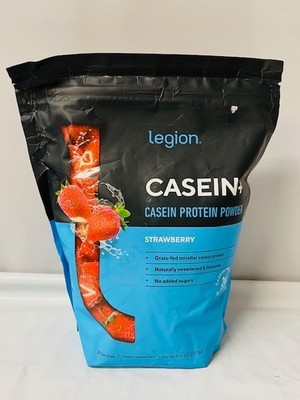 Legion CASEIN+ Protein Powder, Strawberry, 30 Servings (2.47 lbs), EXP: 10/2026