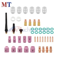 49 Pcs TIG Welding Accessories Stubby Gas Lens #10 Glass Cup Kit For WP-17/18/26