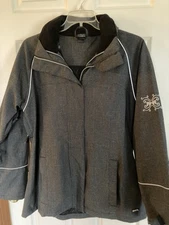 Kerrits Hooded Waterproof Riding Equestrian Jacket XL Vents Pockets Dark Gray