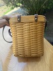 Longaberger Large Saddlebrook Basket Purse Vintage Wood Leather Shoulder Bag — photo 5