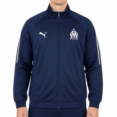 Puma Olympique Marseille Herren Trainingsjacke Gr. L Navy Blau Sportjacke Sport