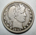 New Listing1895-O  BARBER QUARTER   FINE   BETTER DATE  #2136