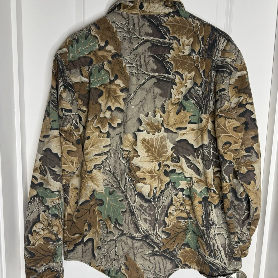 Jaqueta vintage WALLS Realtree caça camuflagem botão pesado adulto L alta vantagem - Imagem 3 de 4