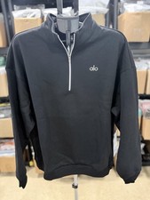 Alo Women’s Large Yoga Accolade 1/4 Zip Pullover Black NWT Fast Shipping 🔥