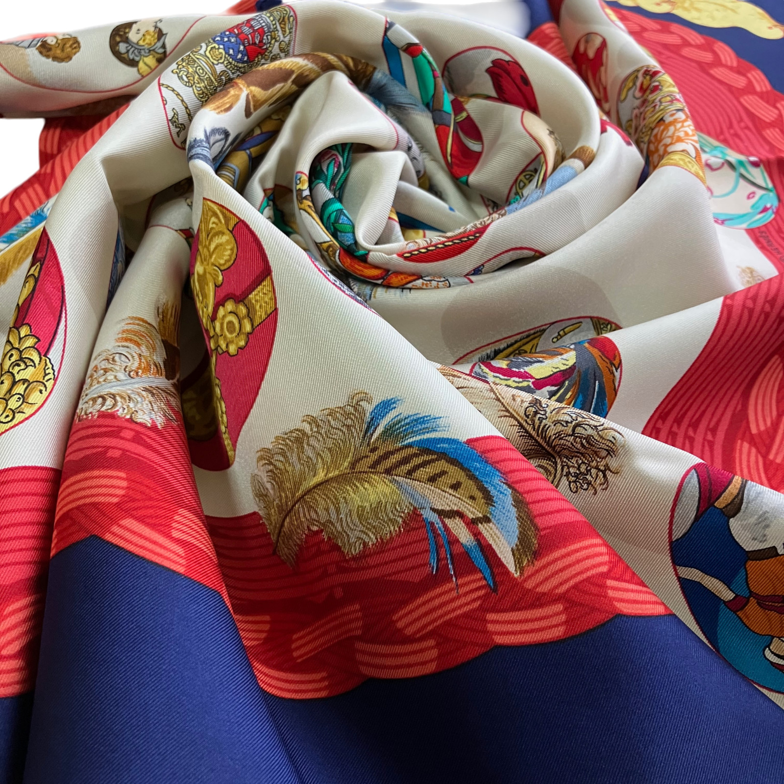 HERMES Carre 90 "Couvee D'Hermes" 100percent Silk Scarf Vintage Rare Cleaned image 7