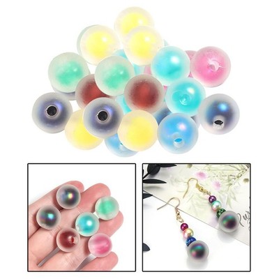 30Pcs Multicolor Acryl Matte Runde Perlen Lose Anhänger Charms DIY Crafting