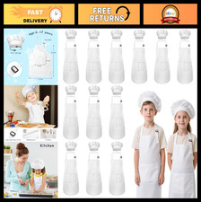 Kids Chef Apron  Hat Set - 24 Pieces, Adjustable, 2 Pockets for Cooking, Baking