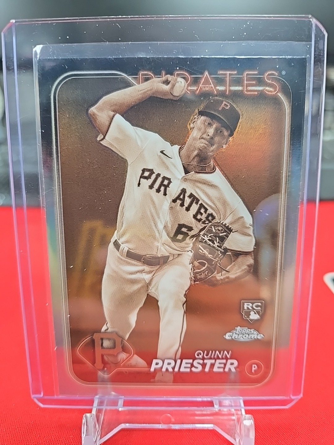 2024 Topps Chrome Baseball Quinn Priester Rookie Sepia Refractor Foil Card #55