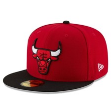 Men's New Era Red/Black Chicago Bulls Official Team Color 2Tone 59FIFTY Fitted