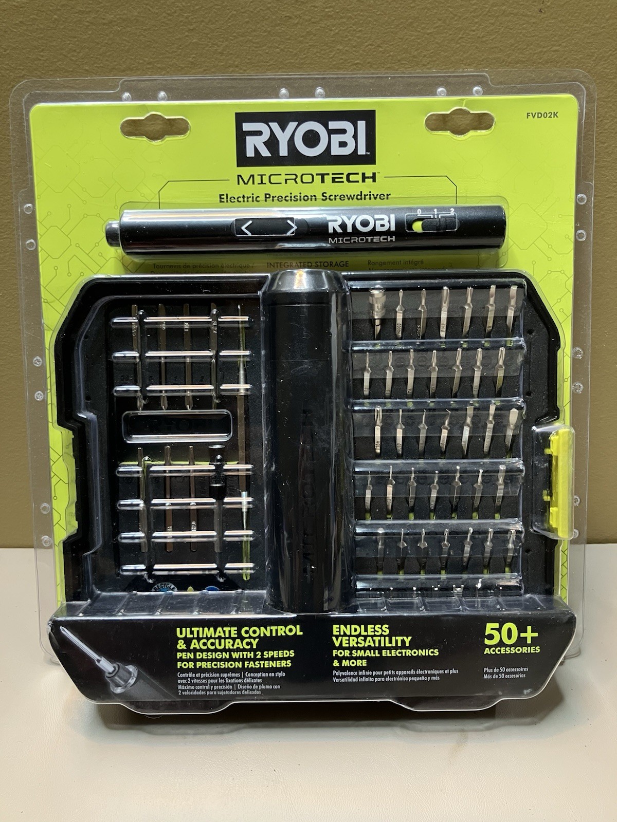 RYOBI Microtech Electric Precision Screwdriver Kit w/50pc Bit Set ...