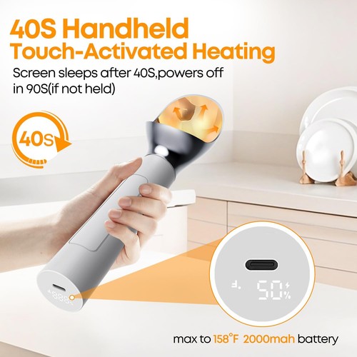Heated Ice Cream Scooper,Stainless Steel Heated and Rechargeable Ice Cream Sc... - Picture 3 of 7