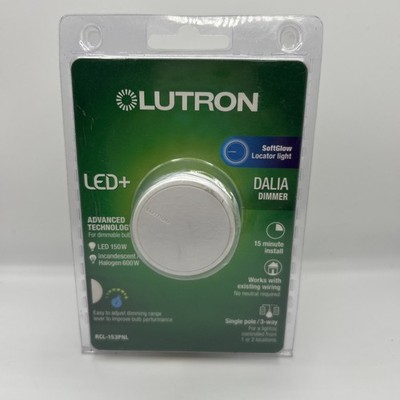 Lutron Dalia LED+ Rotary Dimmer White 150W Single Pole/3-Way Soft Glow 120V 1379