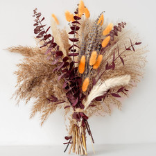 Fall Dried Flower Bouquet Pampas Grass Boho Decor Autumn Floral Arrangement Home