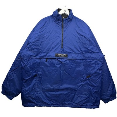 ジャケット 古着 90s OLD NAVY オールドネイビー ANRAK 紺 L Vintage 90s Old Navy 1/2 Zip Anorak Windbreaker Jacket Mens XXL