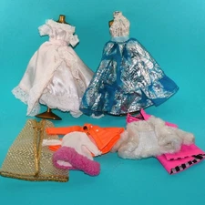 Vintage 1970s Topper Dawn doll fashions accessories - Gown Coat Mini Dress