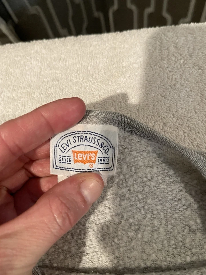 Sudadera De Colección Levi's Hecha en EE. UU. Juvenil L Gris Dos Caballos Logo 80 90s Cuello Redondo Foto 4 de 4