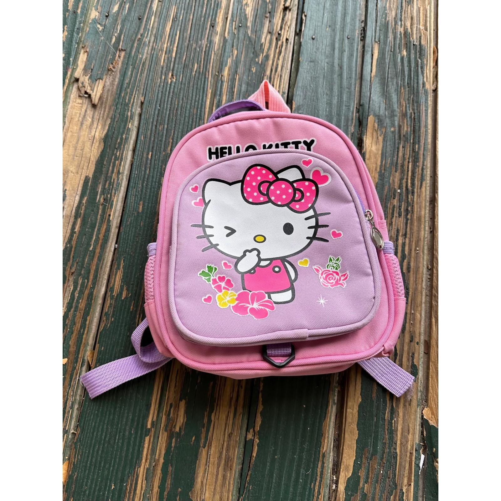 Hello Kitty Mini Backpack Pink Purple Winking Kawaii Sanrio Small Bag A1175
