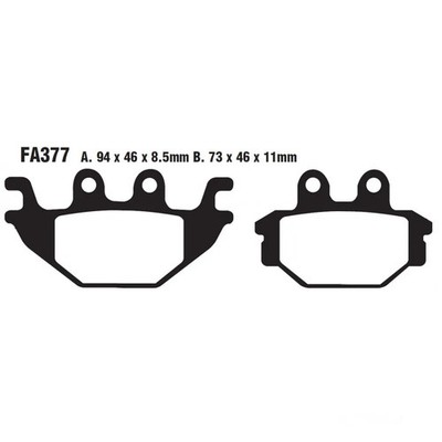 Bremsbelag hinten EBC FA377V für Arctic Cat/Textron Alterra 300 2WD EFT Bj. 2017