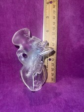 Lalique Doves Nina Ricci L Air Du Temps 1973 Perfume Empty Bottle 4.5” Vintage