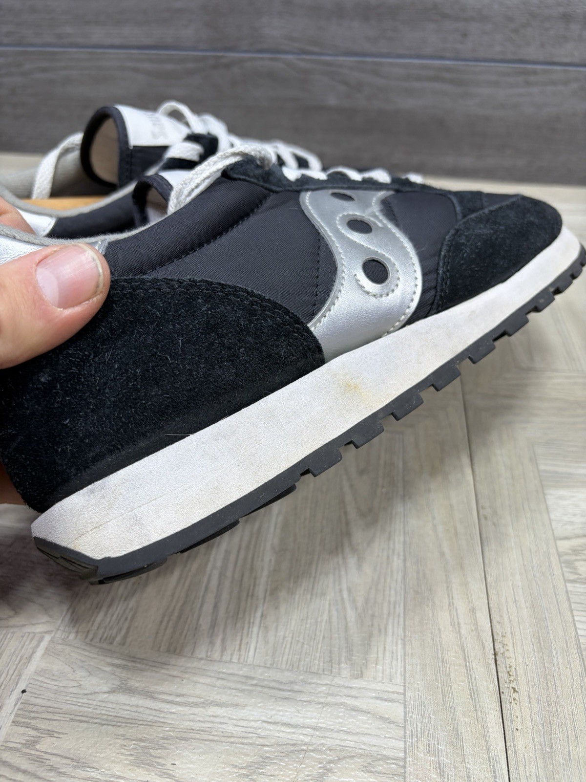 Saucony Jazz Original Black Silver Running Shoes Sneakers 2044-1 Men's Size 10.5 thumbnail 10