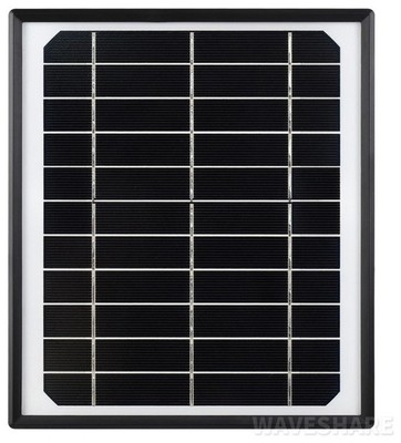 Waveshare Monokristallines Silizium-Solarpanel, Wasserfest, Gehärtetes Glas,